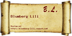 Blumberg Lili névjegykártya
